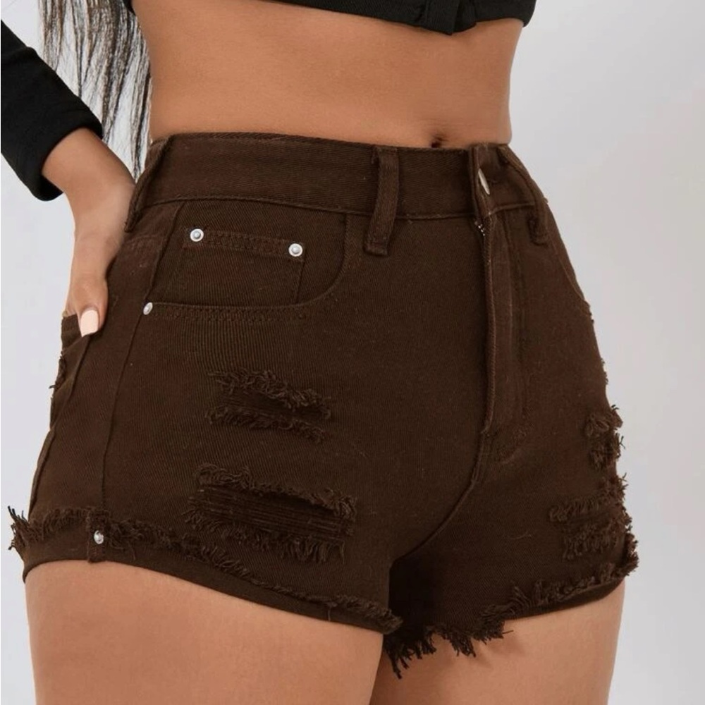 SHEIN Brown Denim Shorts